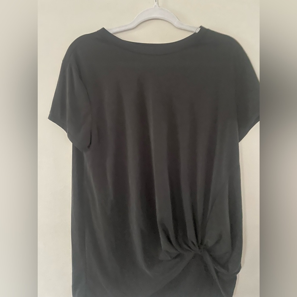 Green Envelope black dress top size medium.